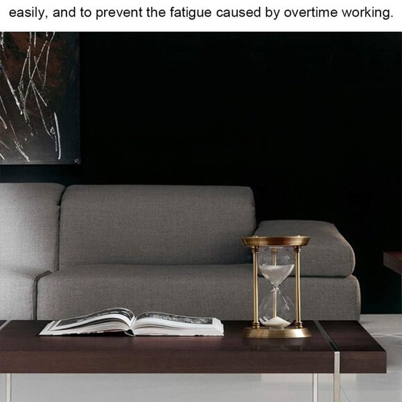 Elegant Vintage Brass Hourglass Timer - 5 Minutes Sand Clock for Home & Office - Picture 4 of 6